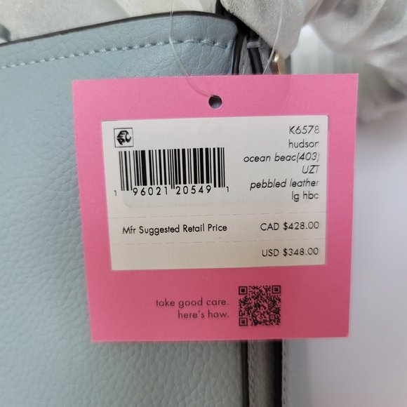 KATE SPADE Hudson Pebbled Leather Large Hobo Bag- Ocean Beach color 🎈$198.⭐ - Picture 15 of 16